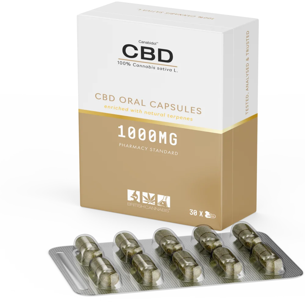 British Cannabis - Canabidol 1000mg Full Plant Spectrum Cannabis Capsules